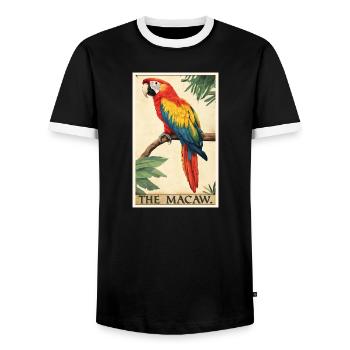 L’ère de l’ara - T-shirt contrasté Homme - noir/blanc - Devant - AI Model Female 172 light (172cm) & AI Model Male 178 light (178cm)