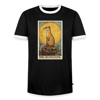 La mangouste de la mangouste - T-shirt contrasté Homme - noir/blanc - Devant - AI Model Female 172 light (172cm) & AI Model Male 178 light (178cm)