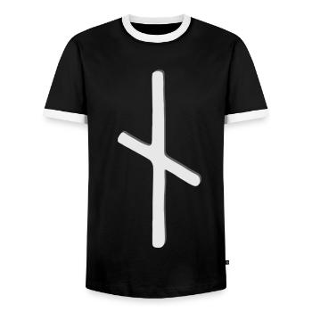 Futhark Alphabet runique Nautiz - T-shirt contrasté Homme - noir/blanc - Devant - AI Model Female 172 light (172cm) & AI Model Male 178 light (178cm)