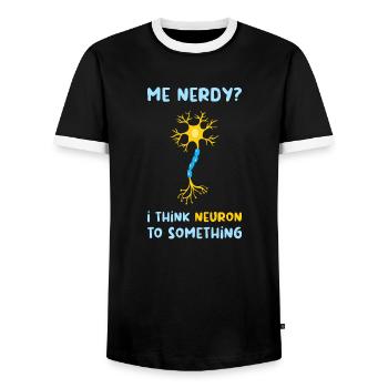 Neurone Neuronon Enseignant Cadeau - T-shirt contrasté Homme - noir/blanc - Devant - AI Model Female 172 light (172cm) & AI Model Male 178 light (178cm)
