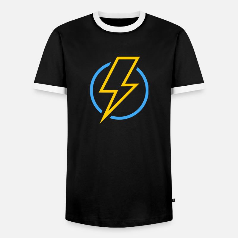 Lightning - Men's Ringer Shirt - black/white