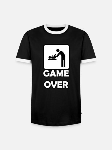Game Over- Vaterschaft - Männer Kontrast-T-Shirt - Schwarz/Weiß