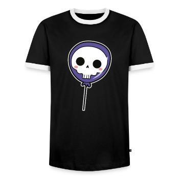 Skull Lollipop - Men's Ringer Shirt - black/white - Front - AI Model Female 172 light (172cm) & AI Model Male 178 light (178cm)