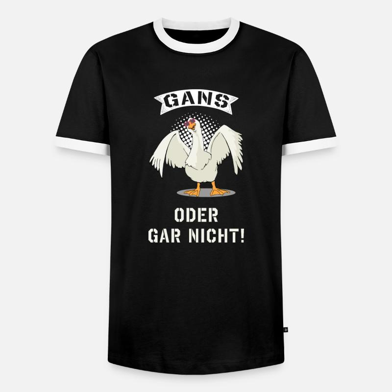 Gans oder gar nicht - Männer Kontrast-T-Shirt - Schwarz/Weiß