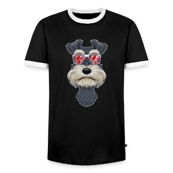 Lunettes de soleil miniatures Schnauzer UK I Deutsch Flag - T-shirt contrasté Homme - noir/blanc - Devant - AI Model Female 172 light (172cm) & AI Model Male 178 light (178cm)