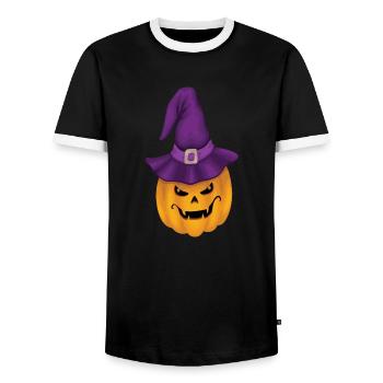 HALLOWEEN - T-shirt contrasté Homme - noir/blanc - Devant - AI Model Female 172 light (172cm) & AI Model Male 178 light (178cm)