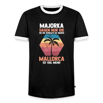 Party Urlaub Mallorca - Männer Kontrast-T-Shirt - Schwarz/Weiß - Vorne - AI Model Female 172 light (172cm) & AI Model Male 178 light (178cm)