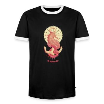The Seahorse club (version 1) - T-shirt contrasté Homme - noir/blanc - Devant - AI Model Female 172 light (172cm) & AI Model Male 178 light (178cm)