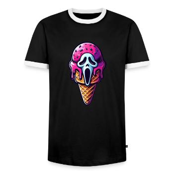 Cri de glace - T-shirt contrasté Homme - noir/blanc - Devant - AI Model Female 172 light (172cm) & AI Model Male 178 light (178cm)