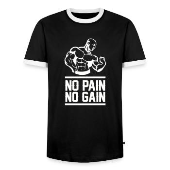 Bodybuilding Bodybuilder Fitness - Men's Ringer Shirt - black/white - Front - AI Model Female 172 light (172cm) & AI Model Male 178 light (178cm)