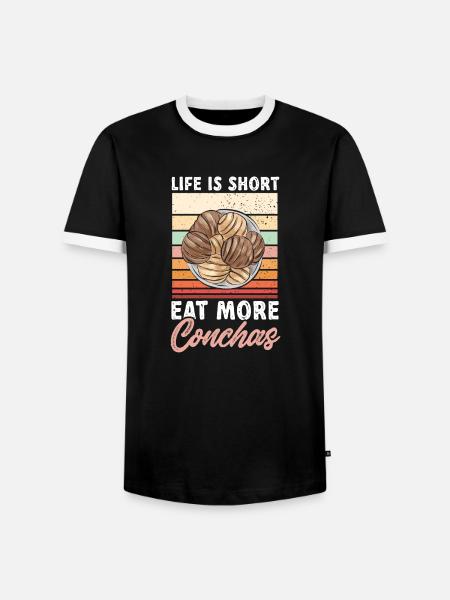 Concha Hispanic Mexican Pan Dulce - Men's Ringer Shirt - black/white