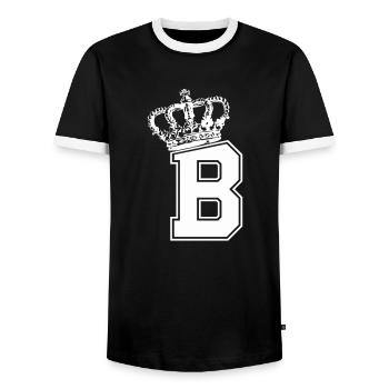 Buchstabe B King - Männer Kontrast-T-Shirt - Schwarz/Weiß - Vorne - AI Model Female 172 light (172cm) & AI Model Male 178 light (178cm)