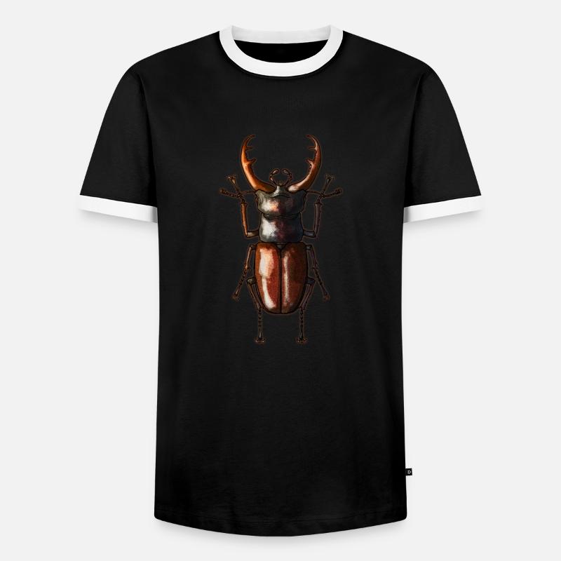 Hirschkäfer - Männer Kontrast-T-Shirt - Schwarz/Weiß