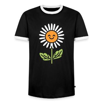 Löwenzahn - Männer Kontrast-T-Shirt - Schwarz/Weiß - Vorne - AI Model Female 172 light (172cm) & AI Model Male 178 light (178cm)