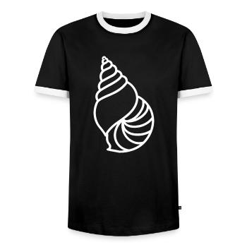 coquillage - T-shirt contrasté Homme - noir/blanc - Devant - AI Model Female 172 light (172cm) & AI Model Male 178 light (178cm)