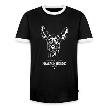 Pharaoh Hound Mom Dogs Pharaoh Dog Wilsigns - Men's Ringer Shirt - black/white - Front - AI Model Female 172 light (172cm) & AI Model Male 178 light (178cm)