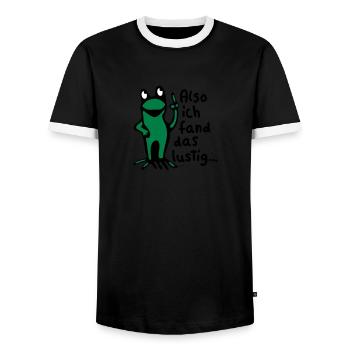 Frosch + Spruch - Männer Kontrast-T-Shirt - Schwarz/Weiß - Vorne - AI Model Female 172 light (172cm) & AI Model Male 178 light (178cm)