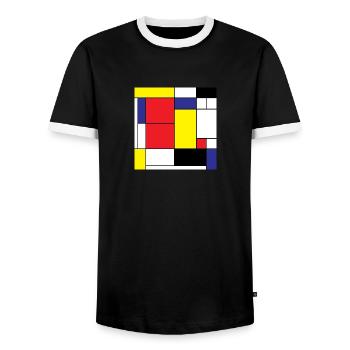 Math symbols modern art vintage gift idea - Men's Ringer Shirt - black/white - Front - AI Model Female 172 light (172cm) & AI Model Male 178 light (178cm)
