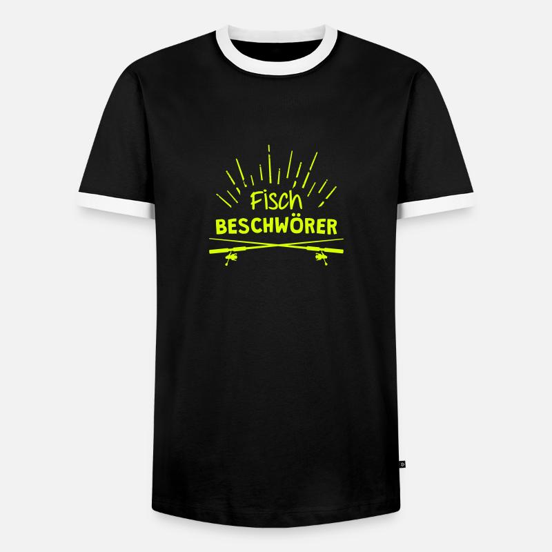 Fischbeschwörer - Männer Kontrast-T-Shirt - Schwarz/Weiß