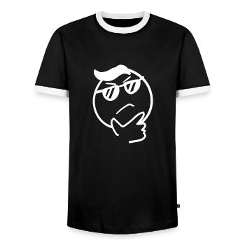 Gesicht Emotion Mimik Gefühl Geschenk Gefühl Comic - Männer Kontrast-T-Shirt - Schwarz/Weiß - Vorne - AI Model Female 172 light (172cm) & AI Model Male 178 light (178cm)