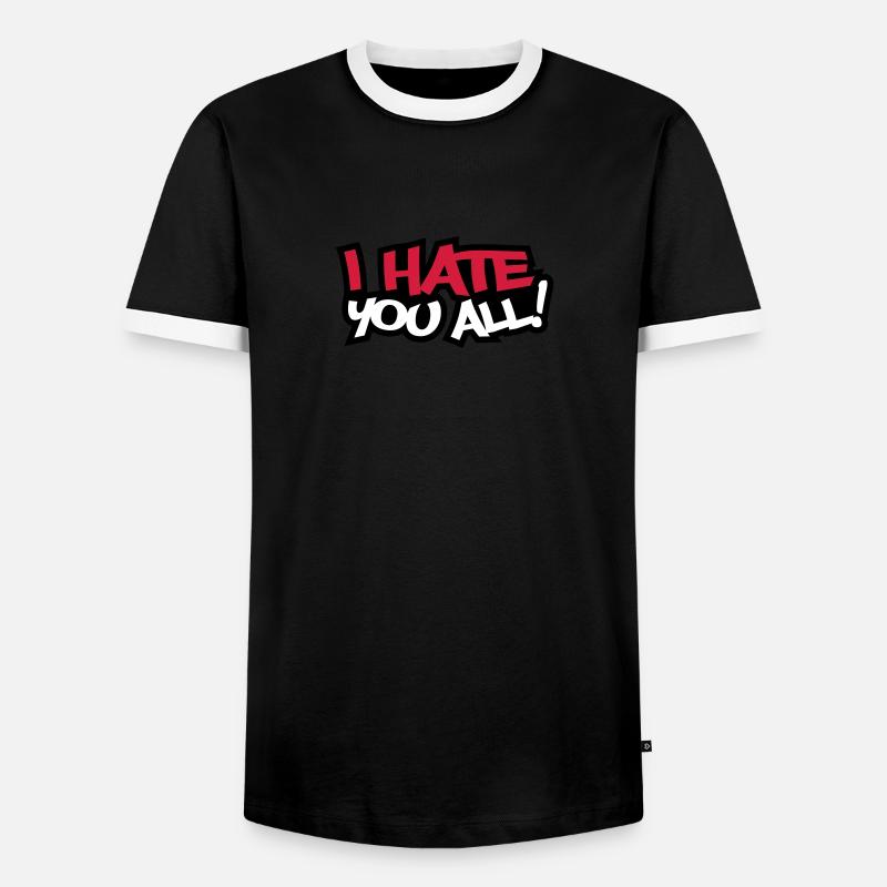 I Hate You All - Men's Ringer Shirt - black/white