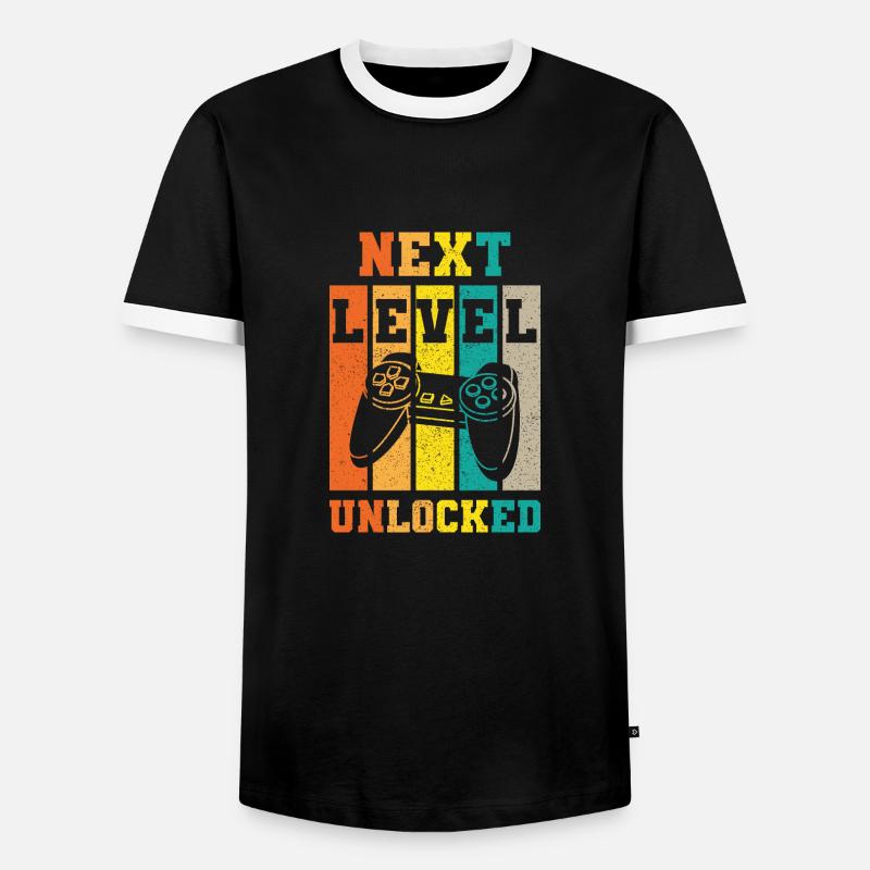 Next level unlocked - Men's Ringer Shirt - black/white