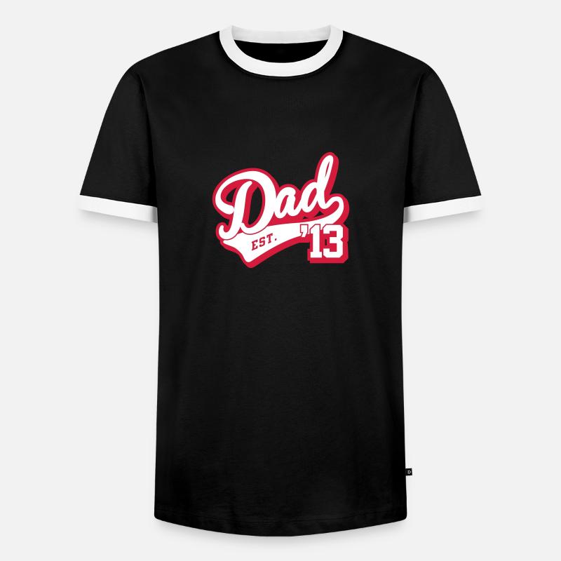 Dad est. 2013 - Men's Ringer Shirt - black/white