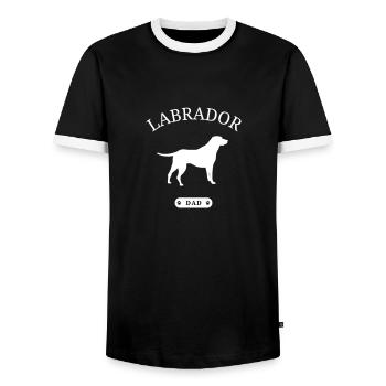 Labrador Dad mit Pfoten Abbildung - Männer Kontrast-T-Shirt - Schwarz/Weiß - Vorne - AI Model Female 172 light (172cm) & AI Model Male 178 light (178cm)