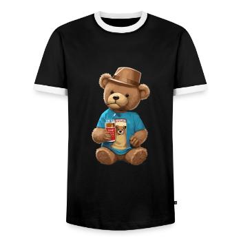 Teddy Bear - Männer Kontrast-T-Shirt - Schwarz/Weiß - Vorne - AI Model Female 172 light (172cm) & AI Model Male 178 light (178cm)