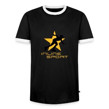 inliner_092011_b_2c - T-shirt contrasté Homme - noir/blanc - Devant - AI Model Female 172 light (172cm) & AI Model Male 178 light (178cm)
