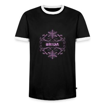 Frauenname für Brida Ehefrau Mädchenname - Männer Kontrast-T-Shirt - Schwarz/Weiß - Vorne - AI Model Female 172 light (172cm) & AI Model Male 178 light (178cm)