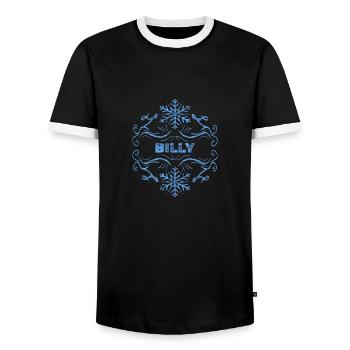 Billy d’hiver - T-shirt contrasté Homme - noir/blanc - Devant - AI Model Female 172 light (172cm) & AI Model Male 178 light (178cm)