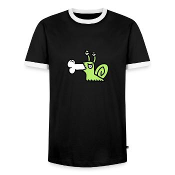 Carnivore ver 3 - T-shirt contrasté Homme - noir/blanc - Devant - AI Model Female 172 light (172cm) & AI Model Male 178 light (178cm)