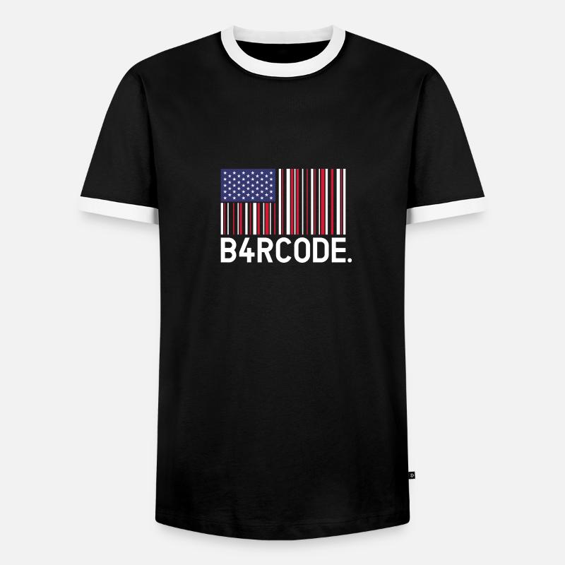 B4RCODE. USA - Männer Kontrast-T-Shirt - Schwarz/Weiß