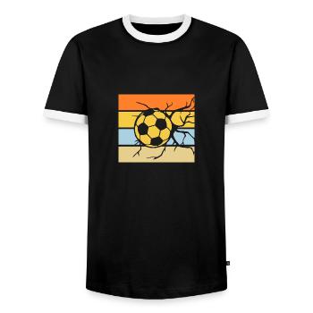 Joueur de football Football - T-shirt contrasté Homme - noir/blanc - Devant - AI Model Female 172 light (172cm) & AI Model Male 178 light (178cm)