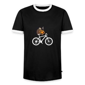 Lustig Fahrrad Faultier - Männer Kontrast-T-Shirt - Schwarz/Weiß - Vorne - AI Model Female 172 light (172cm) & AI Model Male 178 light (178cm)