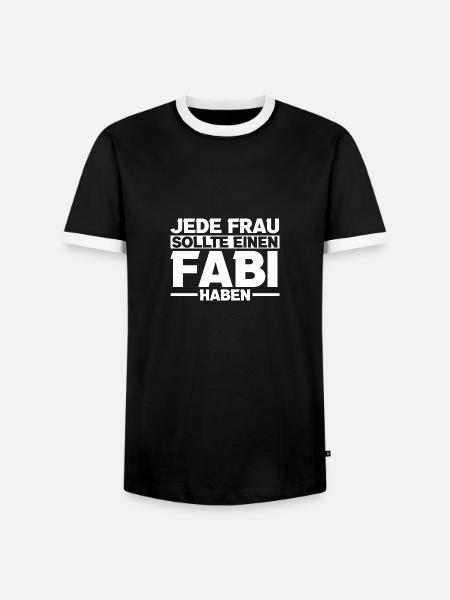 Fabian - Männer Kontrast-T-Shirt - Schwarz/Weiß