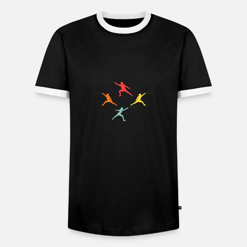 Fechter Evolution Fechten - Männer Kontrast-T-Shirt - Schwarz/Weiß