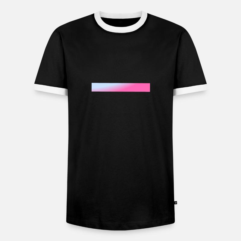 Bars Blue & Pink Gradient - Men's Ringer Shirt - black/white