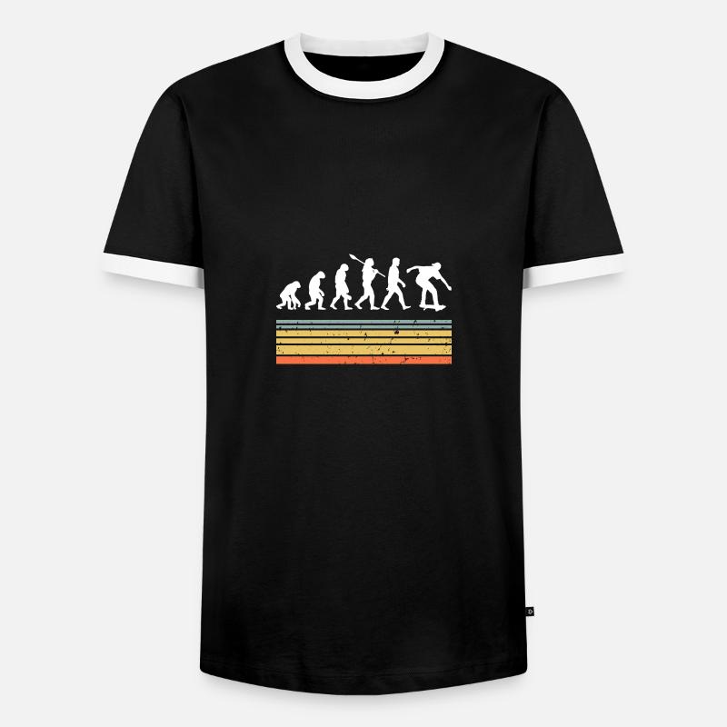 Skate Skateboard Evolution - Männer Kontrast-T-Shirt - Schwarz/Weiß