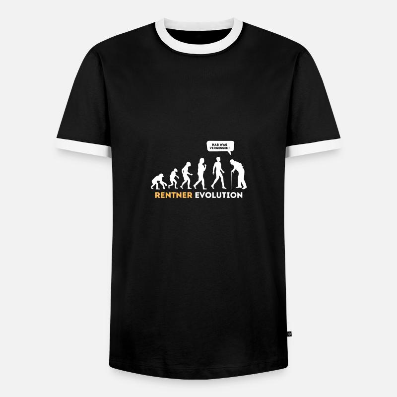 Rentner Evolution Lustig Ruhestand - Männer Kontrast-T-Shirt - Schwarz/Weiß