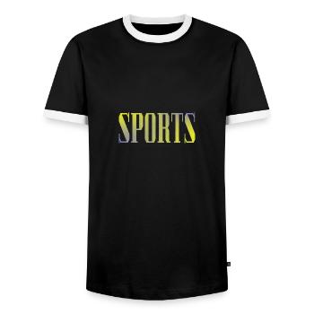Sports - Men's Ringer Shirt - black/white - Front - AI Model Female 172 light (172cm) & AI Model Male 178 light (178cm)