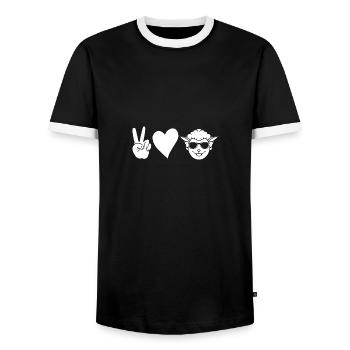 Schäfer Schaf - Männer Kontrast-T-Shirt - Schwarz/Weiß - Vorne - AI Model Female 172 light (172cm) & AI Model Male 178 light (178cm)