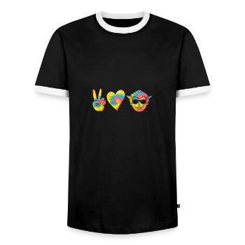 Schäfer Schaf - Männer Kontrast-T-Shirt - Schwarz/Weiß - Vorne - AI Model Female 172 light (172cm) & AI Model Male 178 light (178cm)