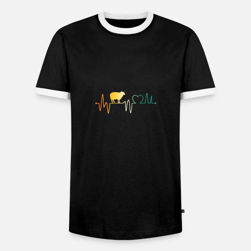 Shepherd Sheep - Men's Ringer Shirt - black/white