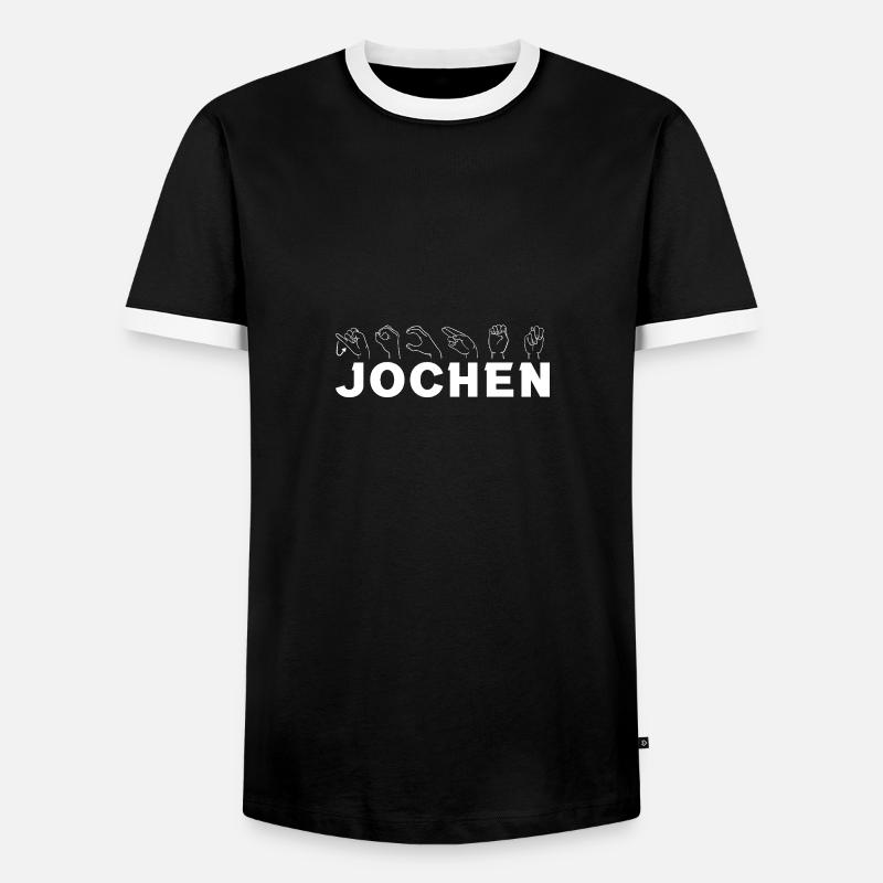 Sign language Jochen - Men's Ringer Shirt - black/white
