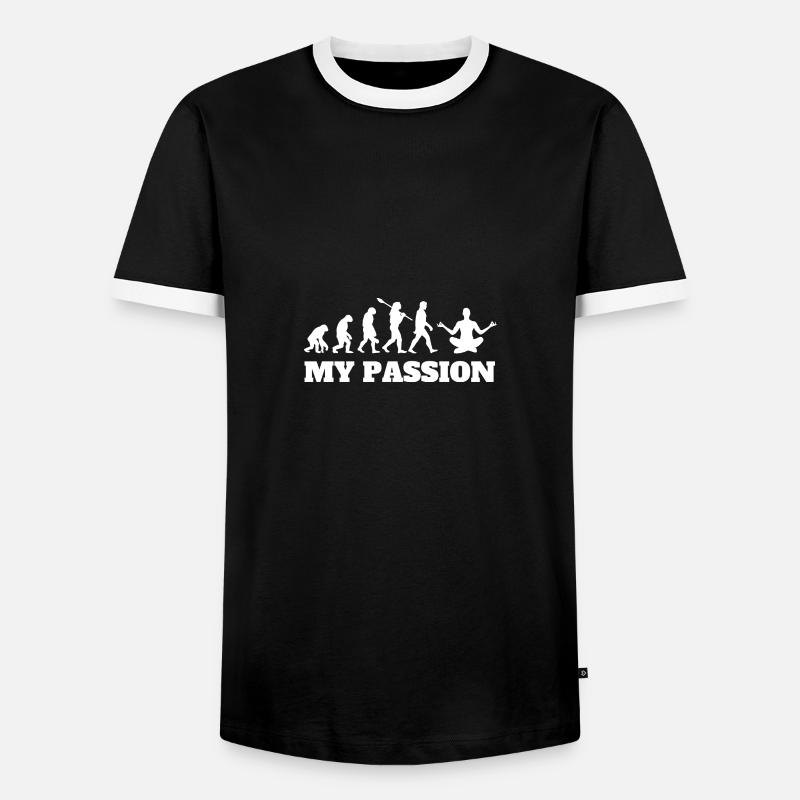 My Passion - Yoga Evolution - Männer Kontrast-T-Shirt - Schwarz/Weiß