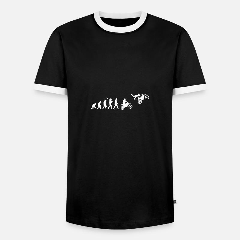 Motorrad Motorcross Evolution - Männer Kontrast-T-Shirt - Schwarz/Weiß