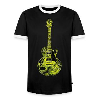 Guitare - T-shirt contrasté Homme - noir/blanc - Devant - AI Model Female 172 light (172cm) & AI Model Male 178 light (178cm)