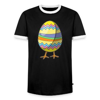 Poussin oeuf de Pâques - T-shirt contrasté Homme - noir/blanc - Devant - AI Model Female 172 light (172cm) & AI Model Male 178 light (178cm)